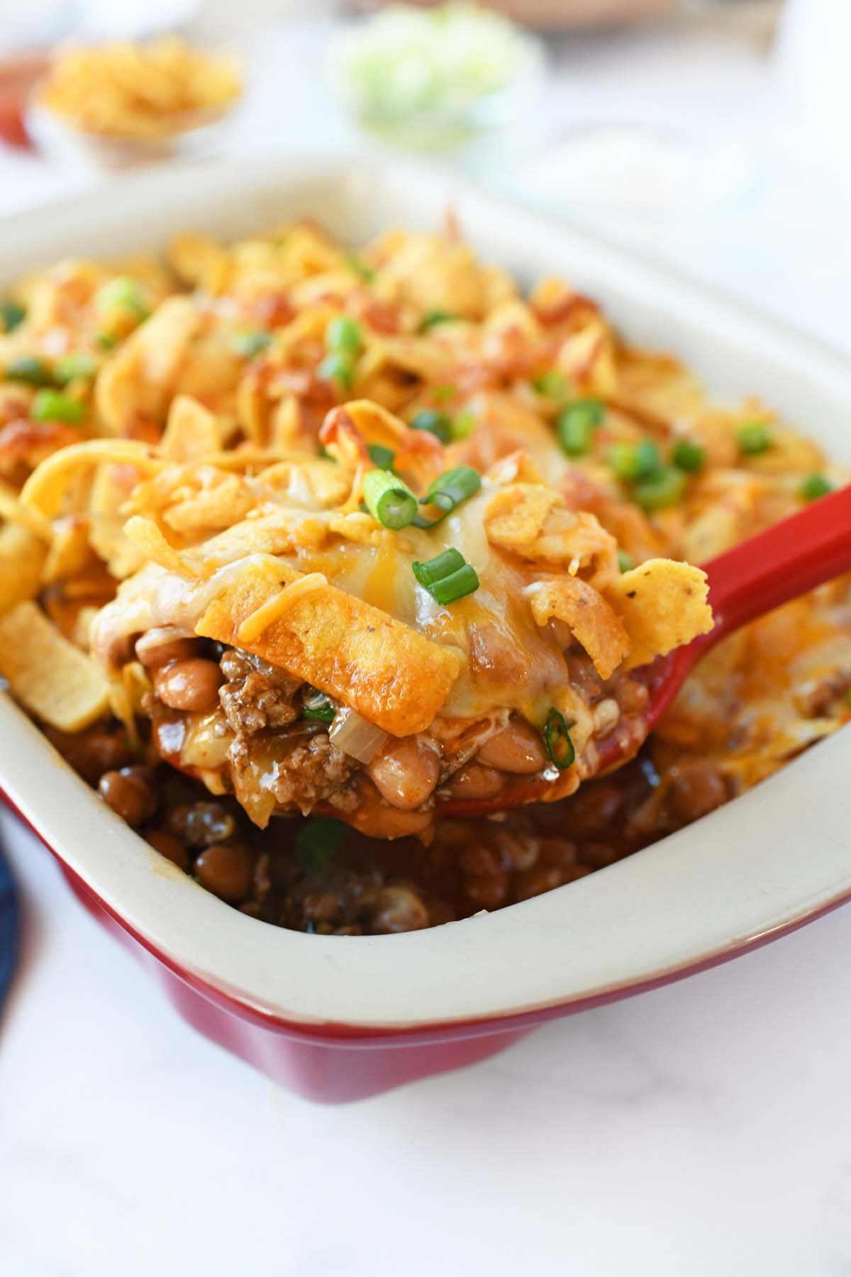 slow-cooked beef and corn chip casserole