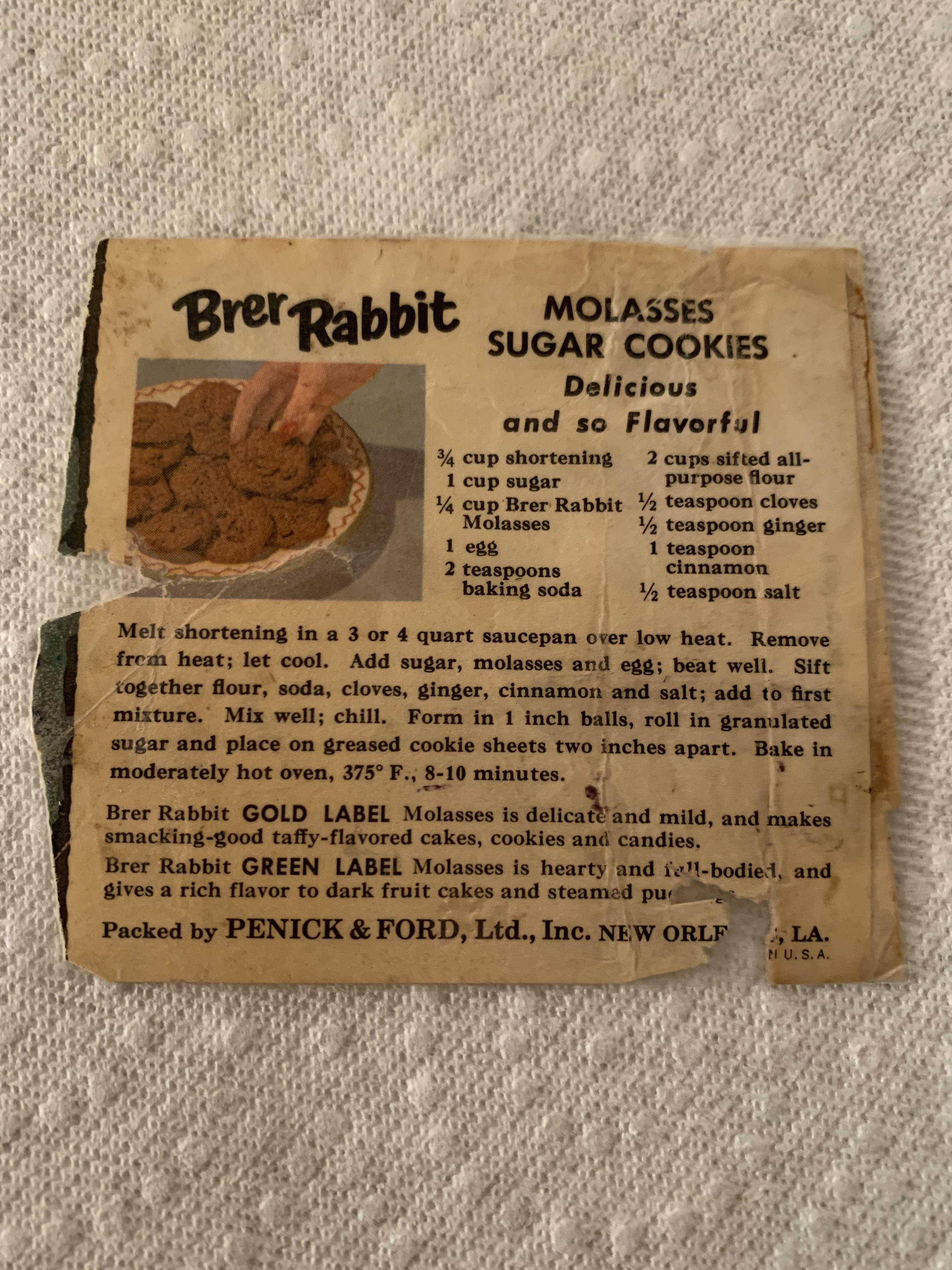 brer rabbit spiced cookie recipe