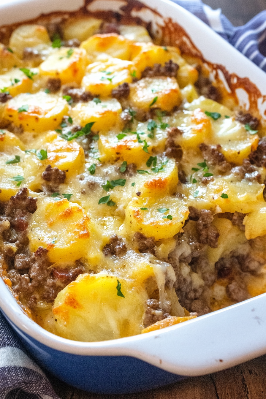 creamy cheeseburger and potato bake recipe