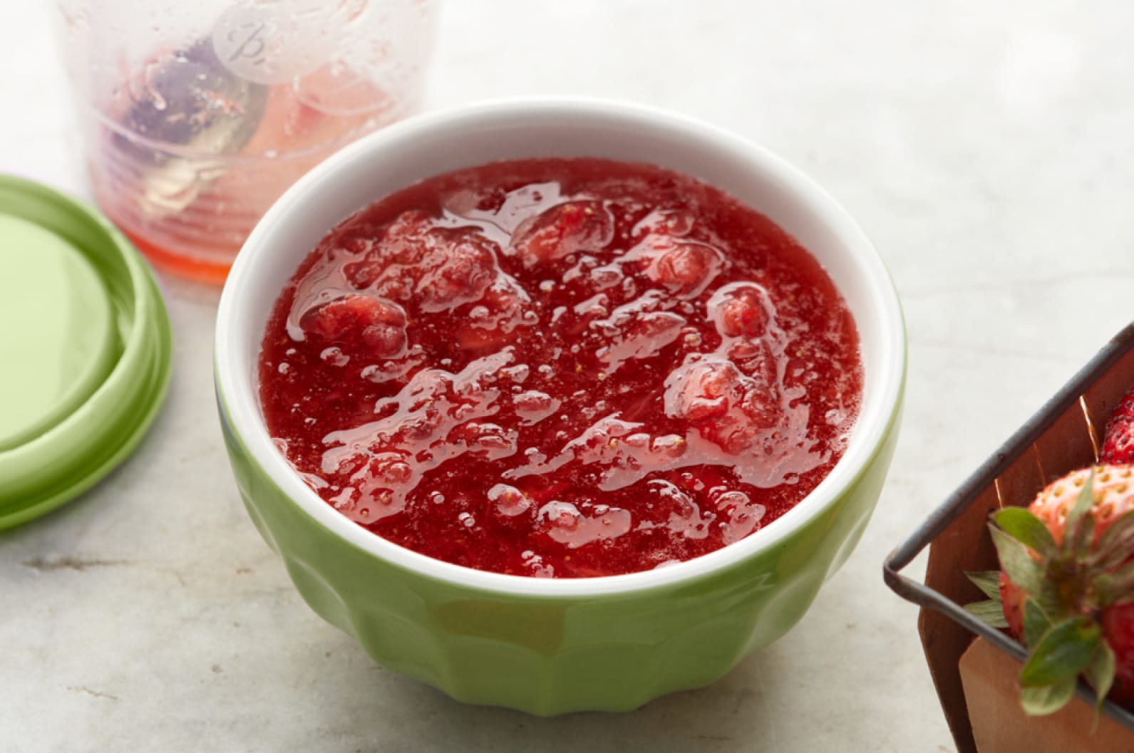 strawberry rhubarb no-cook jam with sure jell