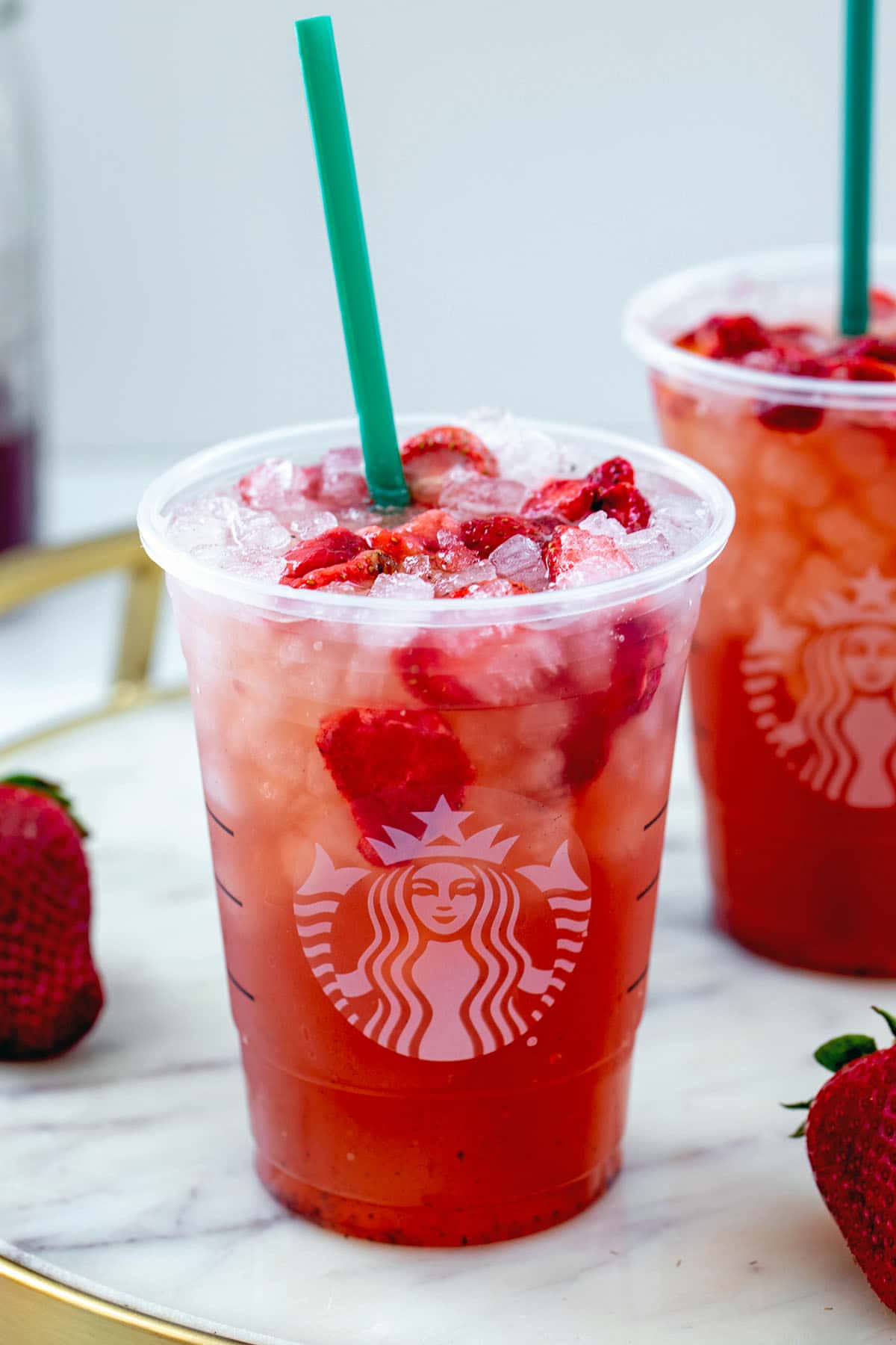 crafting a homemade strawberry refresher