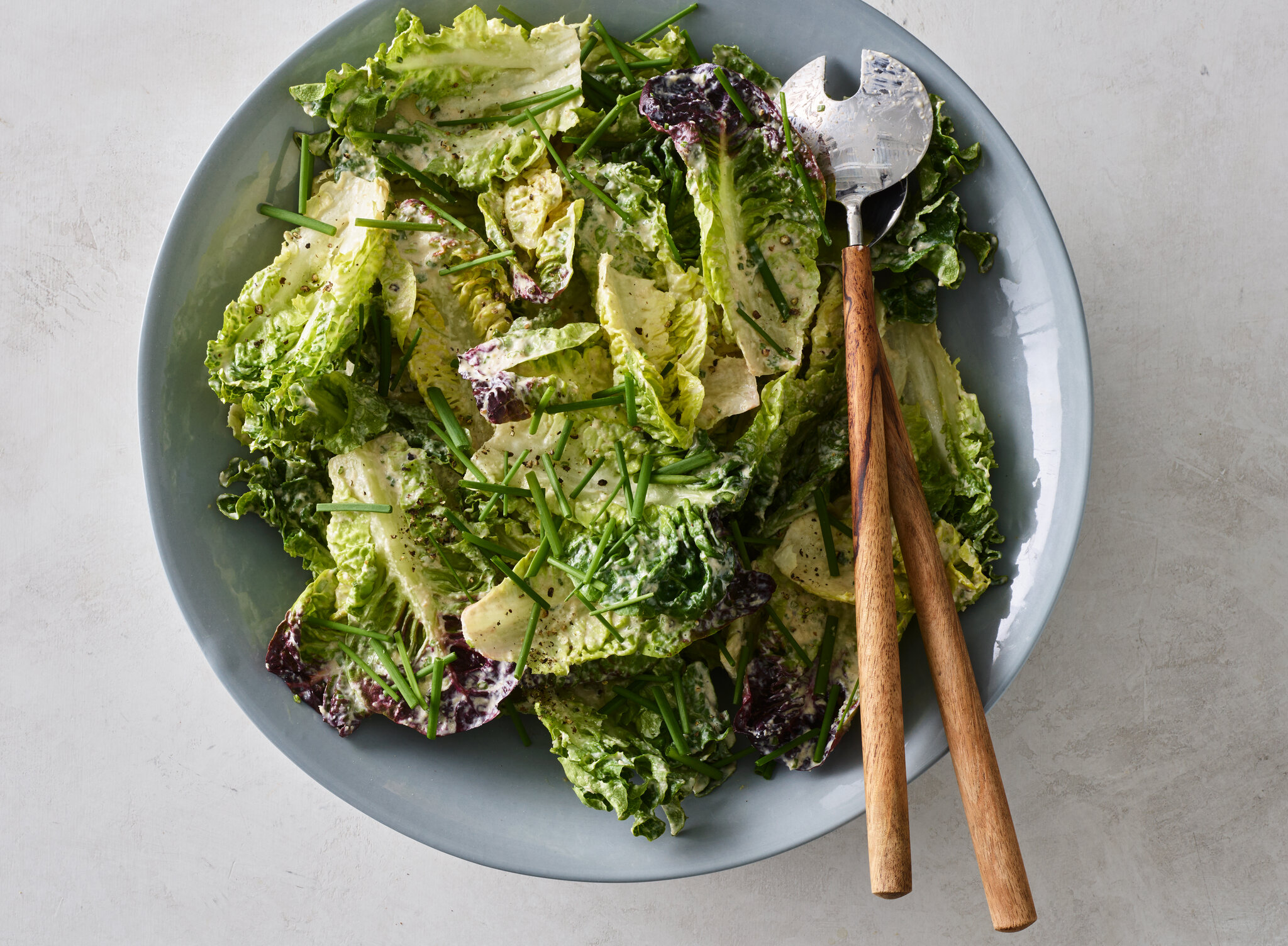 sour cream and onion dressed green salad