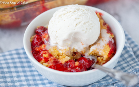frozen cherry cake mix cobbler