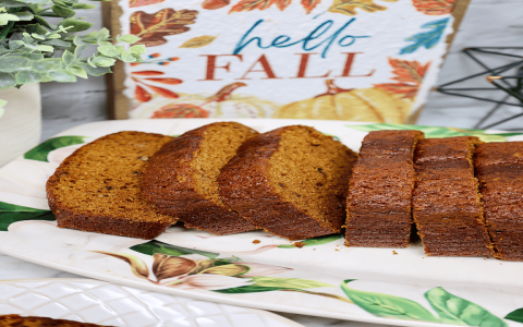 sweet bread made with extra pumpkin pie filling
