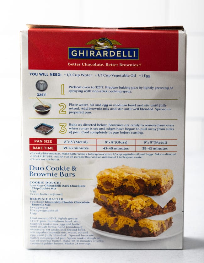 ingredients for ghirardelli brownie mix