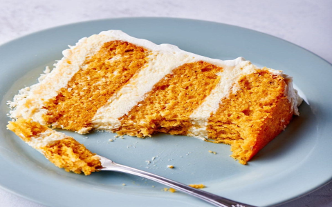 pumpkin infused cake with condensed milk drizzle