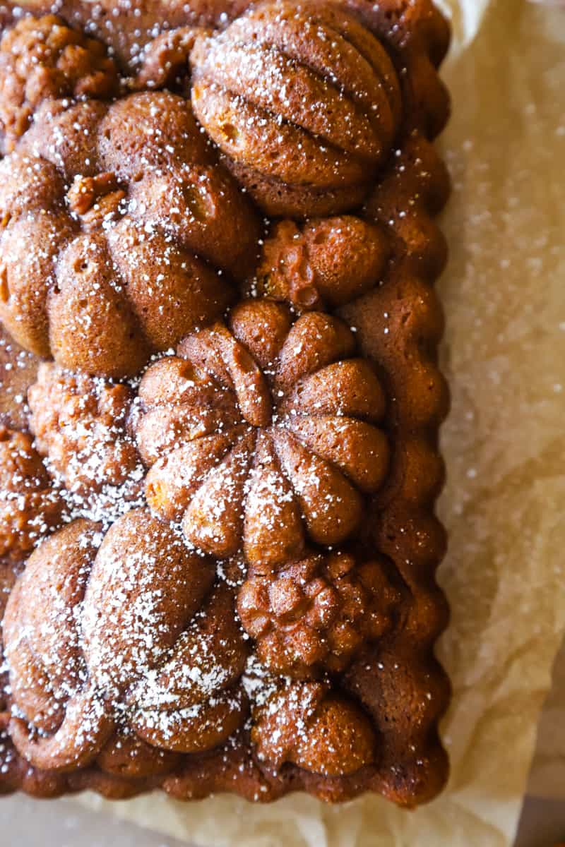 sweet bread made with extra pumpkin pie filling