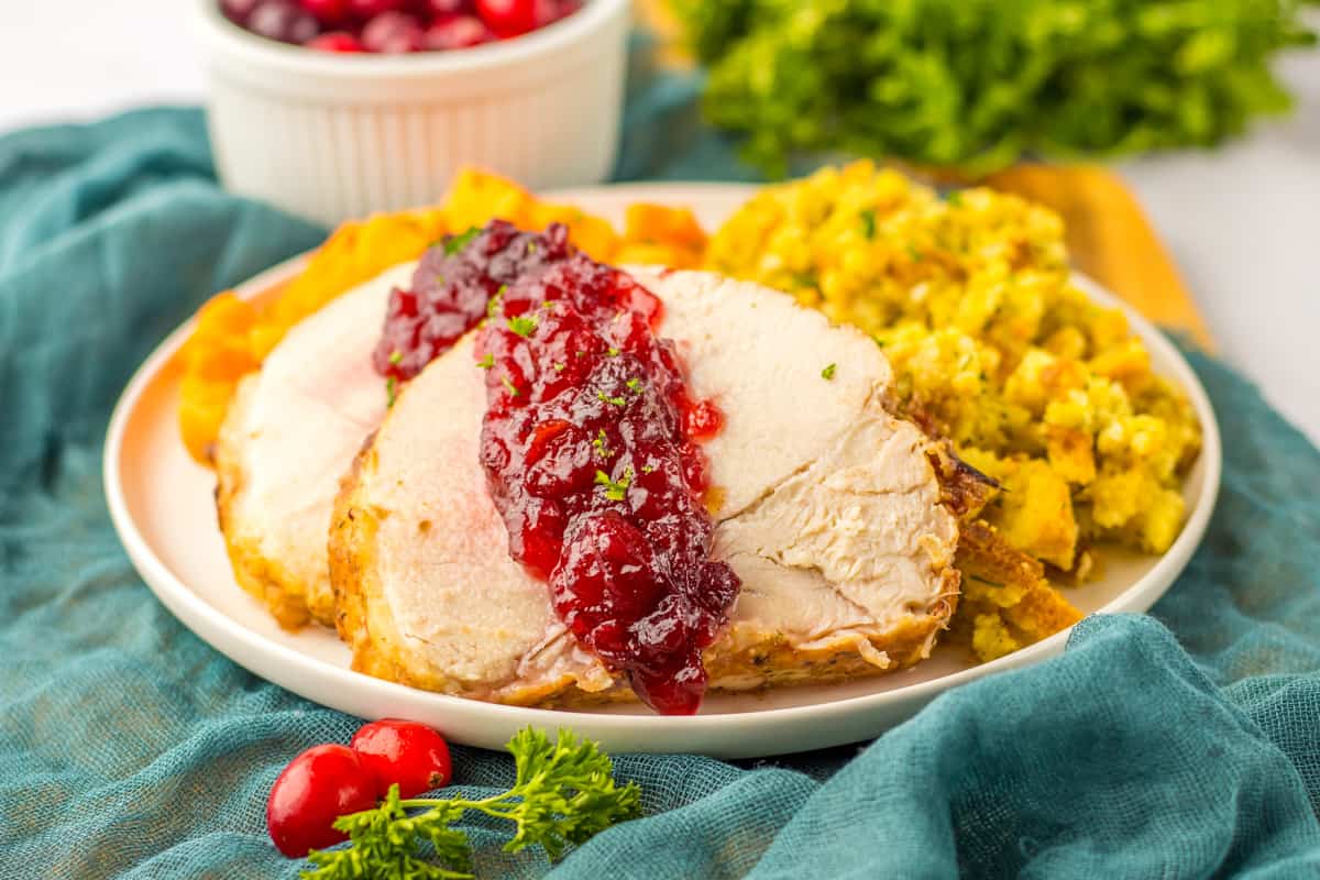 slow cooker turkey breast with cranberry and onion soup mix
