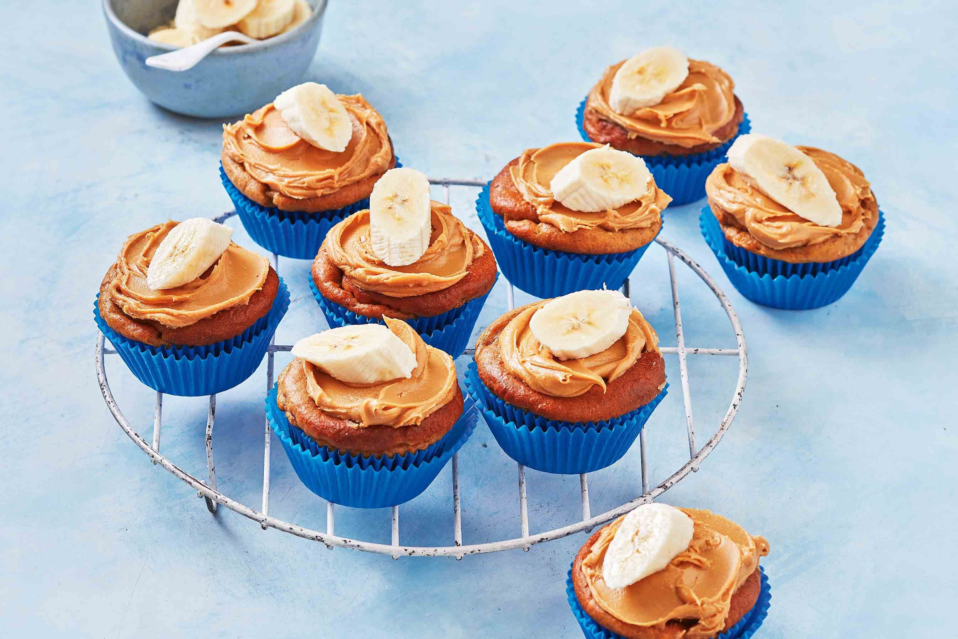simple banana peanut butter muffins with five ingredients