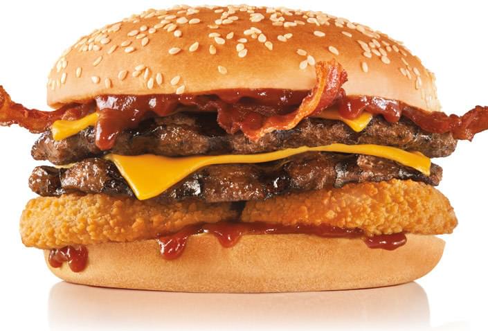calorie count of a western bacon cheeseburger