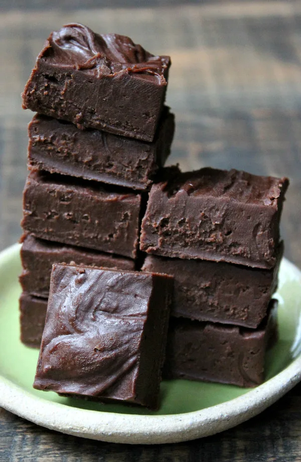 frosting and chocolate chip fudge with just two ingredients