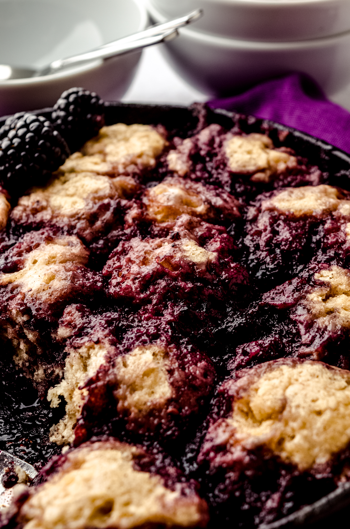 recipe for dumpling-topped blackberry cobbler