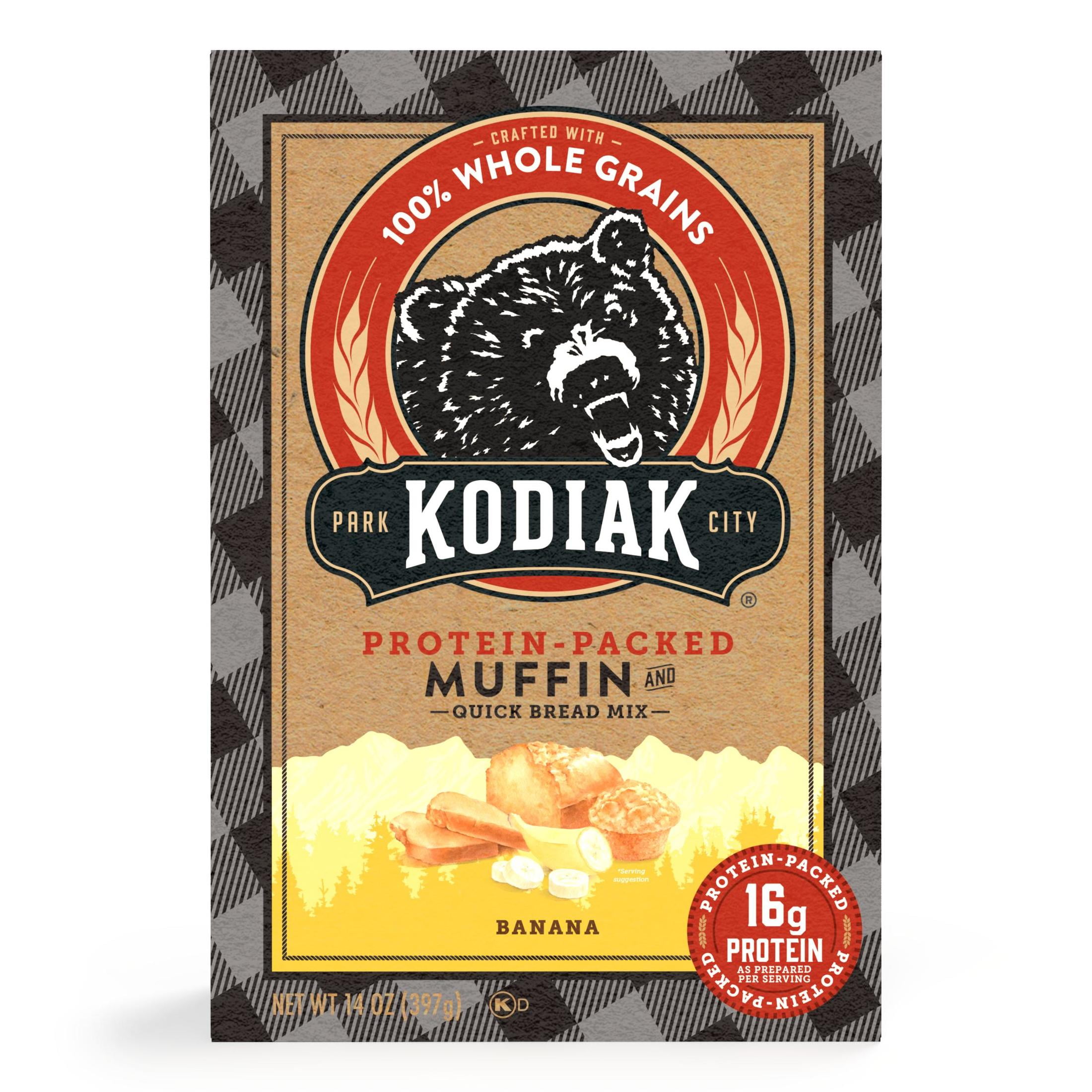 banana muffins made with kodiak protein pancake mix