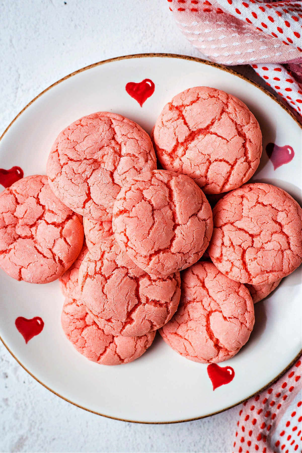three-ingredient cookies with strawberry cake mix