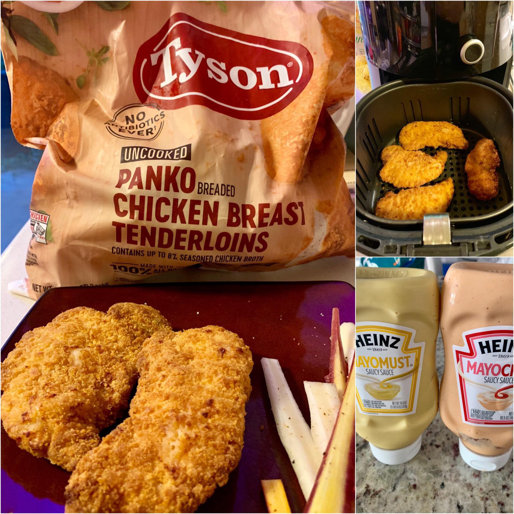 time needed to air fry tyson panko chicken tenderloins