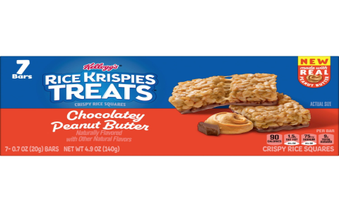 crispy rice squares topped with peanut butter and chocolate