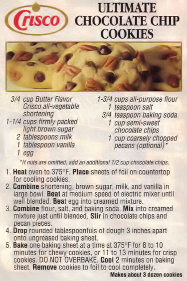 butter-flavored crisco chocolate chip cookies
