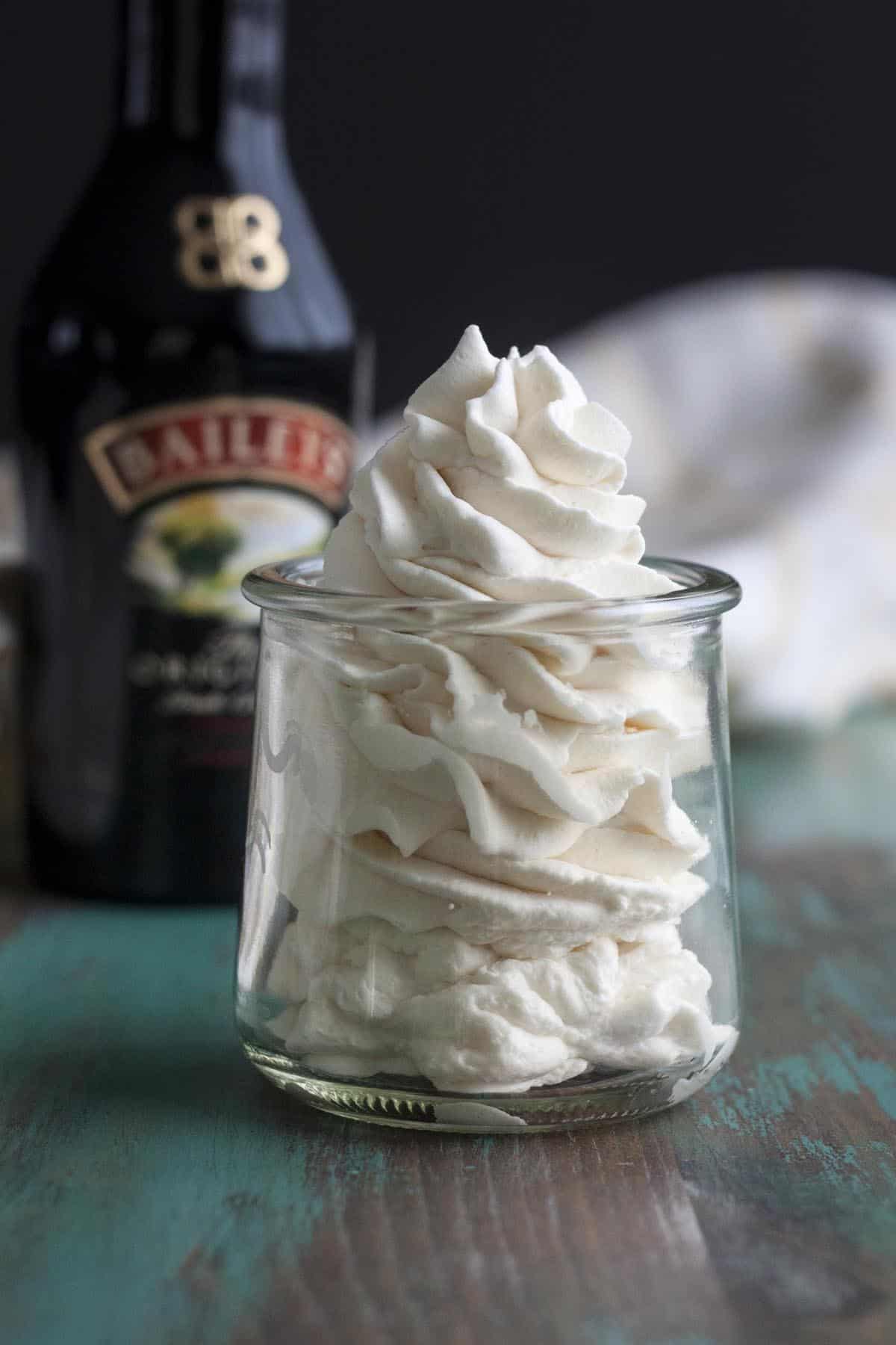 homemade whipped cream with baileys irish cream