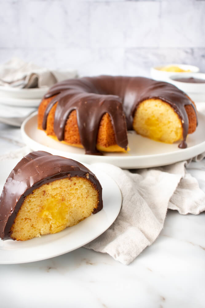 simple poke cake with creamy condensed drizzle