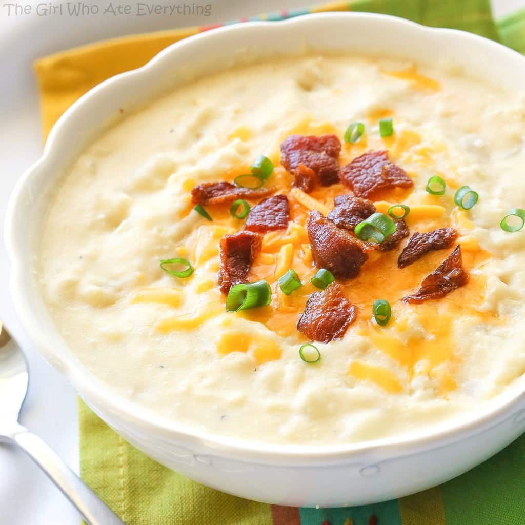 creamy crock pot potato soup with cheese