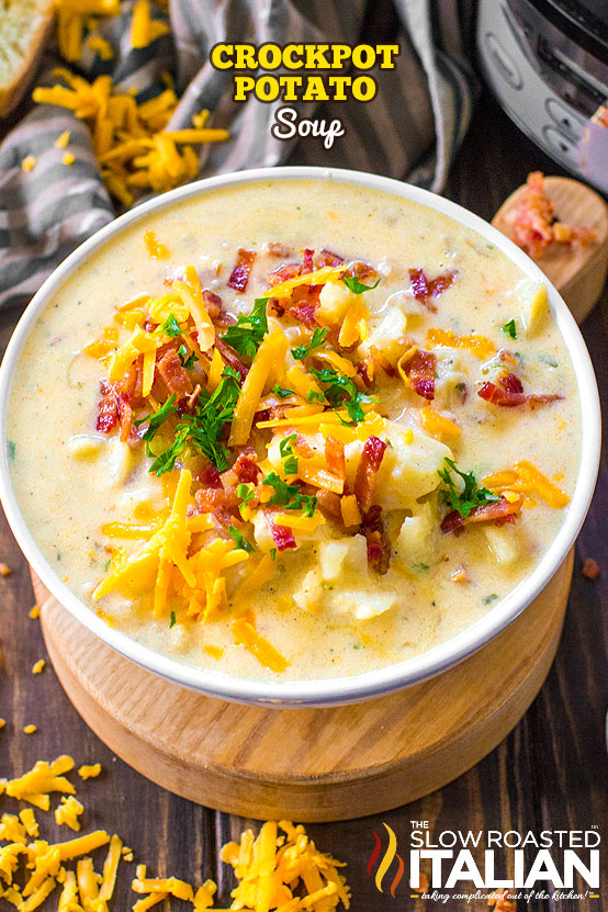 creamy crock pot potato soup with cheese