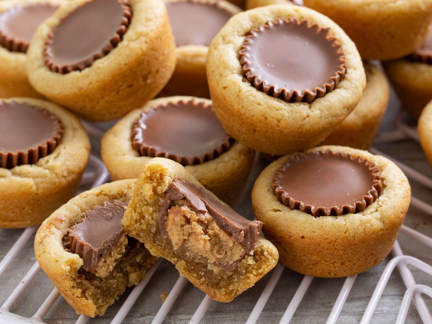 chewy treats with reese's cups and cookie dough
