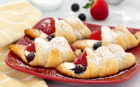 morning bake with flaky rolls and creamy cheese