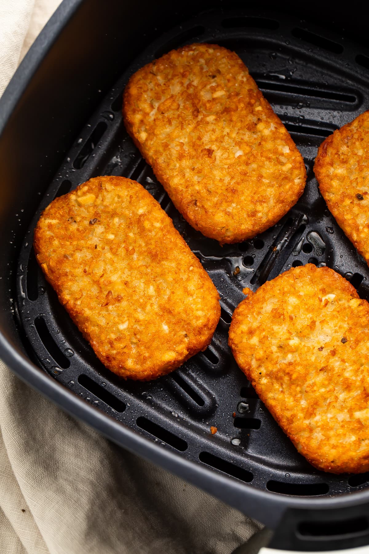 cooking time for great value hash brown patties in an air fryer