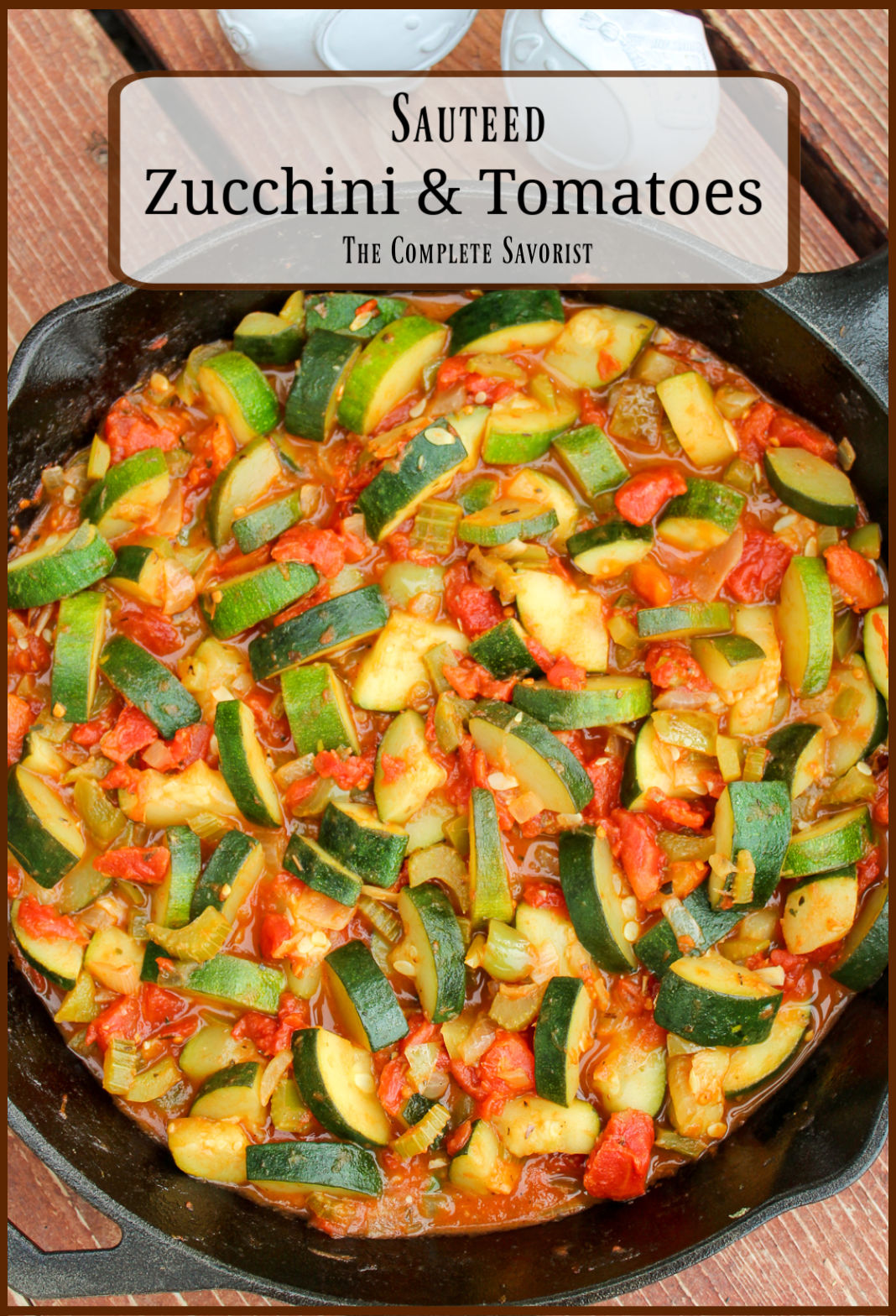 recipe with zucchini, peppers, onions, and tomatoes