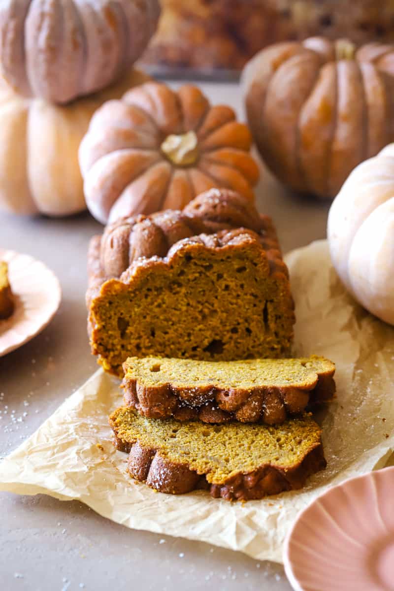 sweet bread made with extra pumpkin pie filling