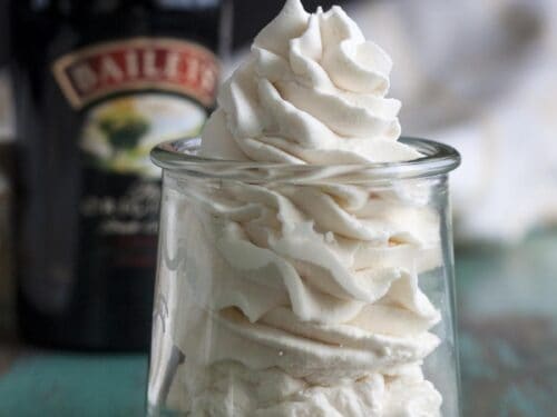 homemade whipped cream with baileys irish cream