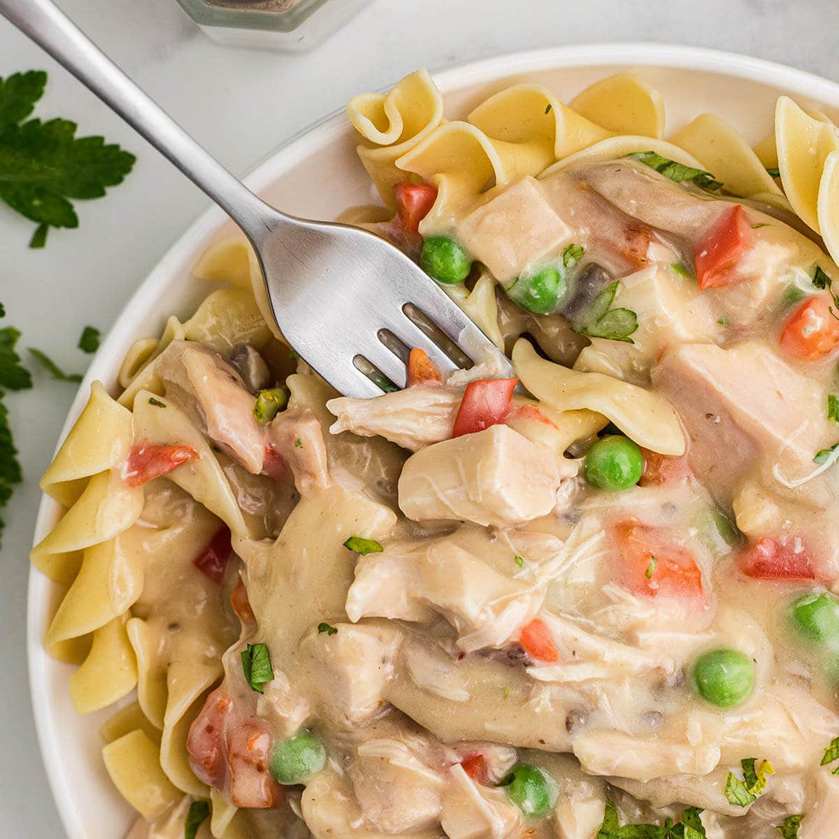 simple chicken a la king using cream of chicken soup