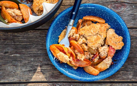 fresh apple cobbler made with bisquick