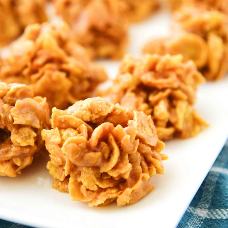 peanut butter cornflake bites made without corn syrup
