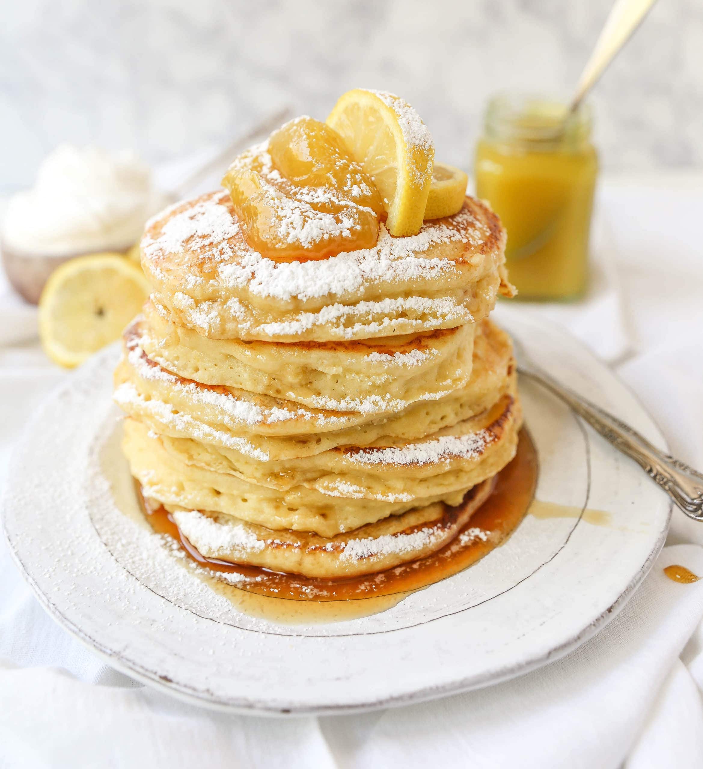 fluffy lemon ricotta hotcakes using mix