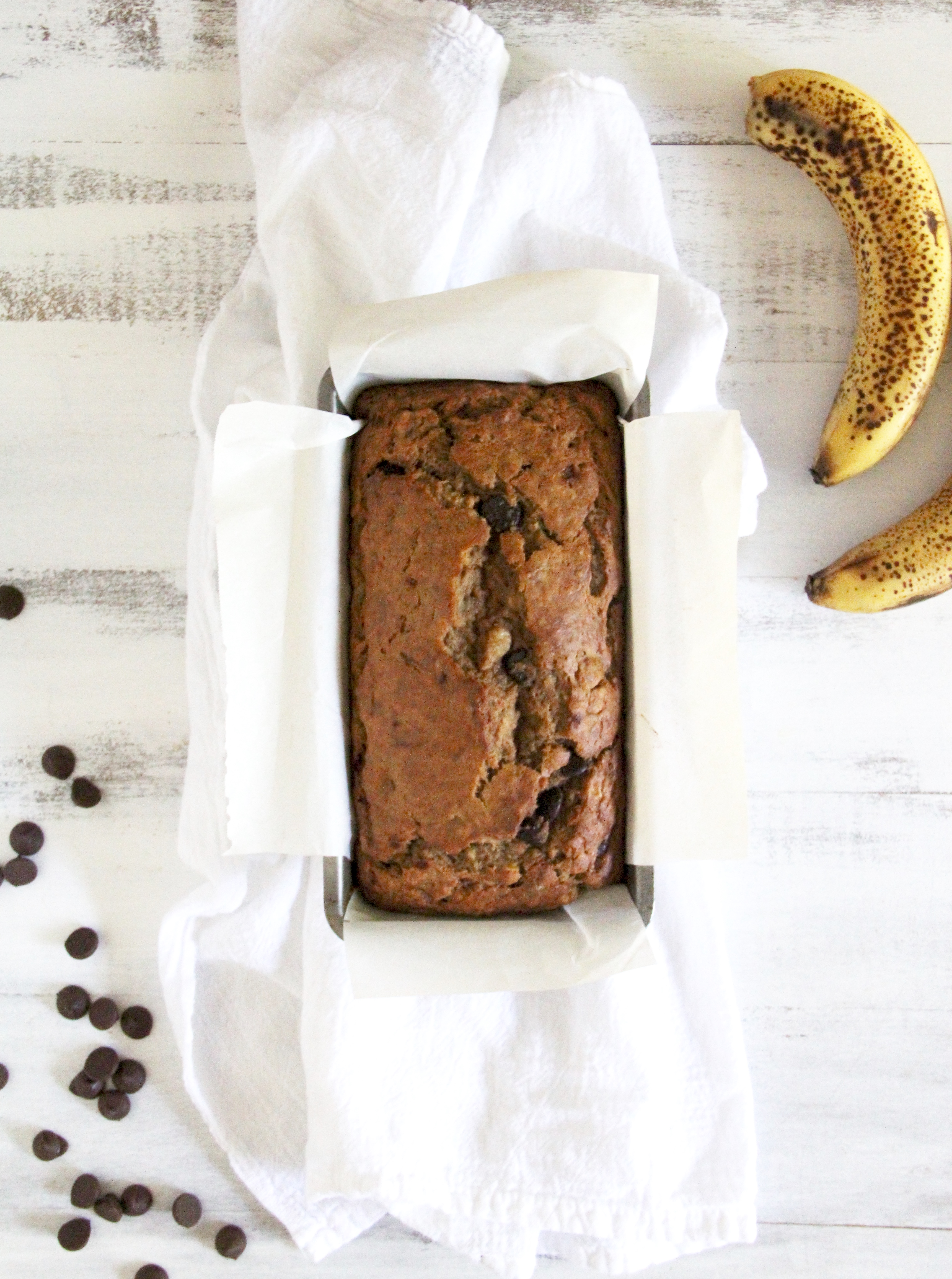 chocolate chip banana bread with whole wheat