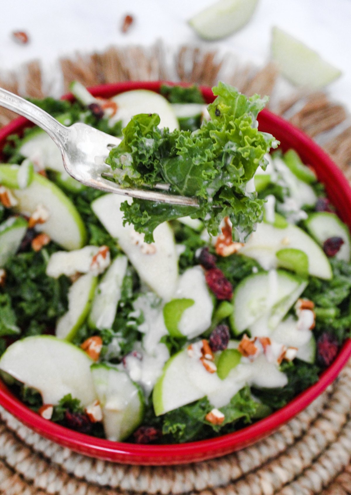 Easy Kale Salad with Cranberries and Apples Youll Love