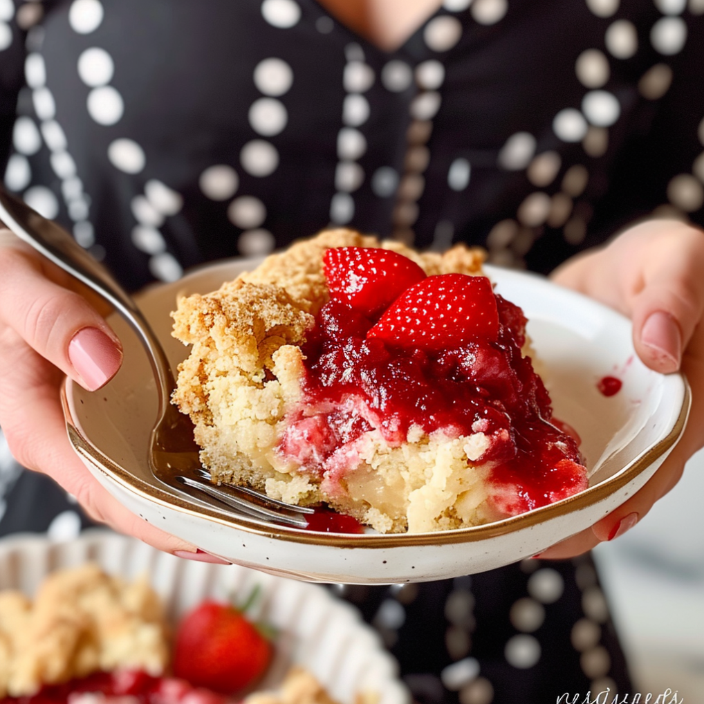 4 ingredient strawberry cheesecake dump cake for beginners (Even if youre new to baking, you can make this easy cake)