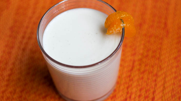 vanilla protein shake with a hint of orange juice