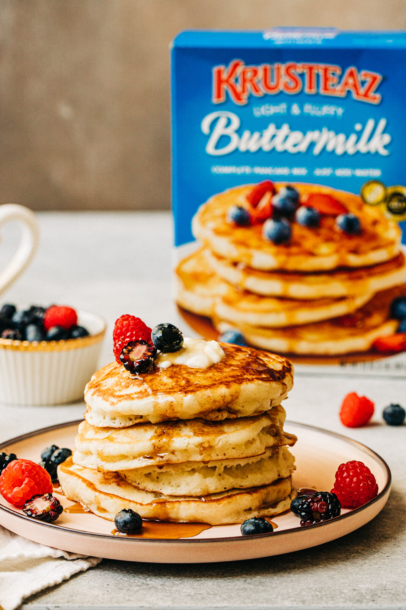 Want Fluffier Pancakes? Try Adding Bananas to Krusteaz Pancake Mix!