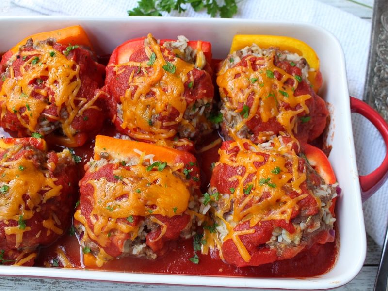 stuffed bell peppers in tomato sauce recipe (Homemade Goodness in Every Bite)