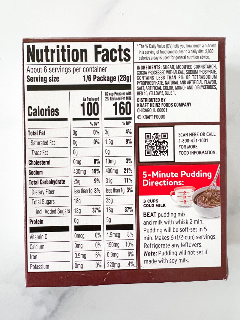 is instant chocolate pudding by jello free of gluten