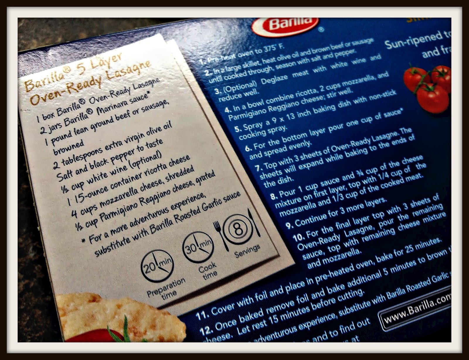 cooking time for oven-ready lasagna noodles