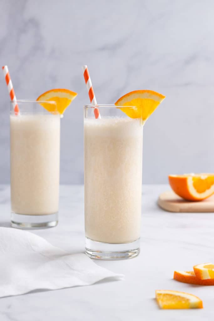 vanilla protein shake with a hint of orange juice