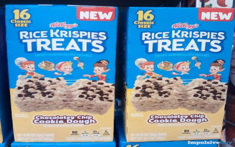 cookie dough and chocolate chip rice krispie squares