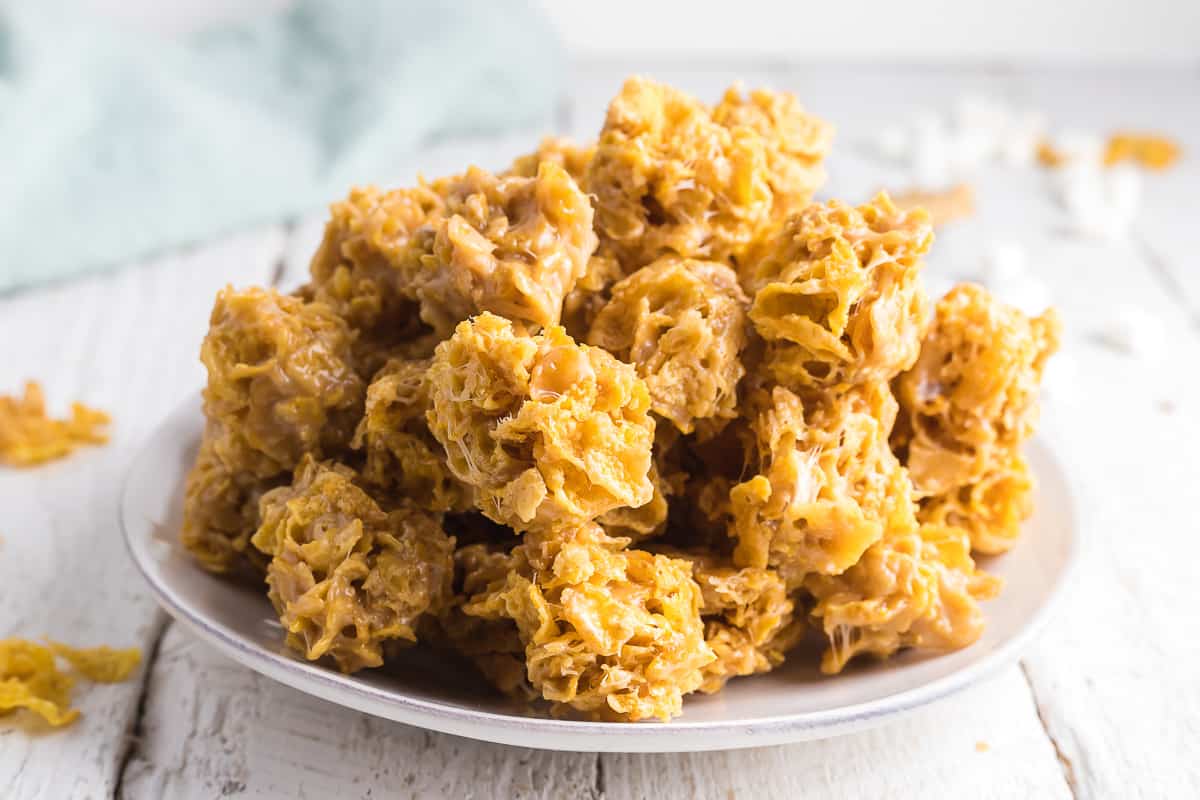 peanut butter cornflake bites made without corn syrup