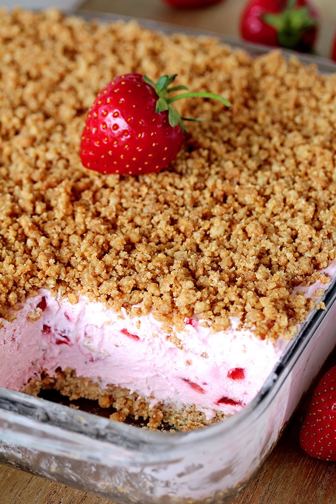 strawberry dessert made with frozen strawberries