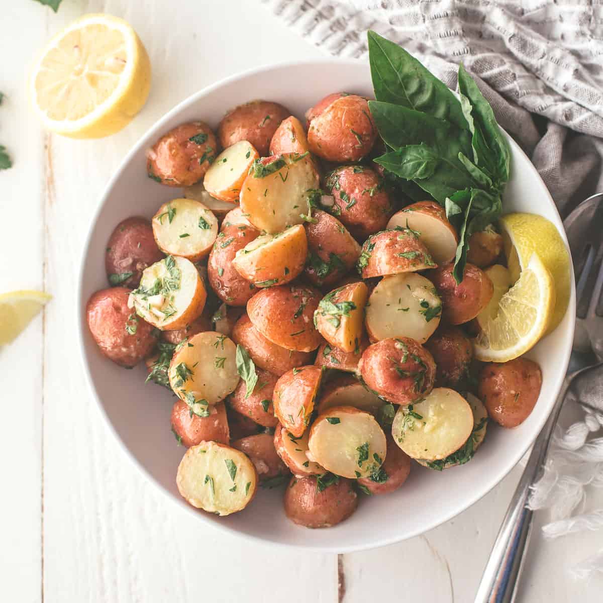 slow-cooked red potatoes with citrus and herbs