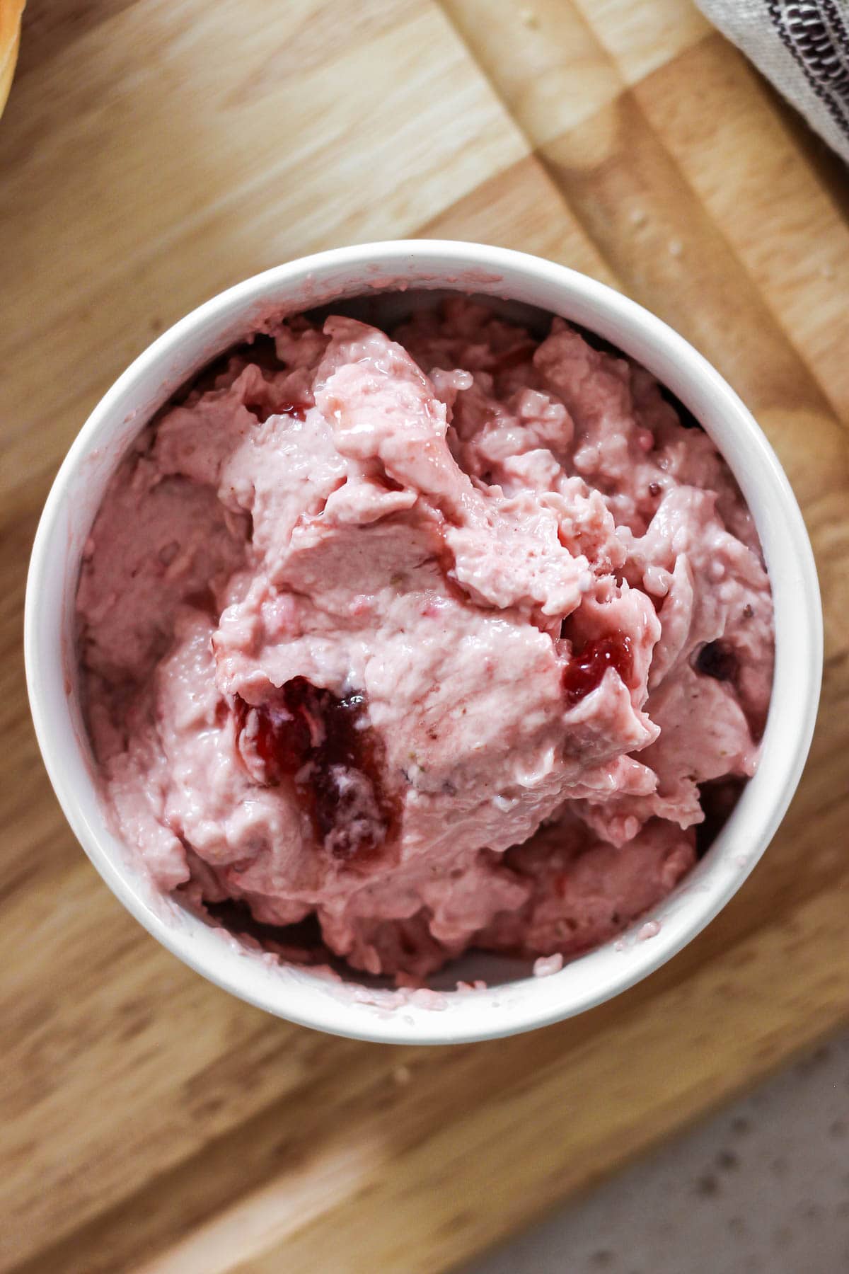 strawberry-infused homemade cheese spread
