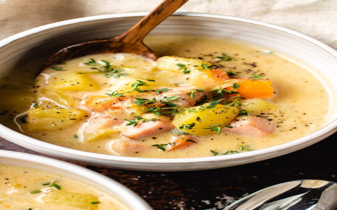 creamy chicken soup ham and potato bake